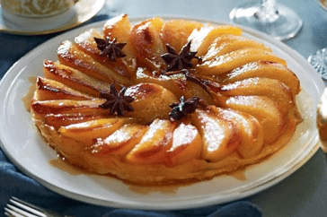 Pear and Star Anise Tatin with Fleur de Sel caramel