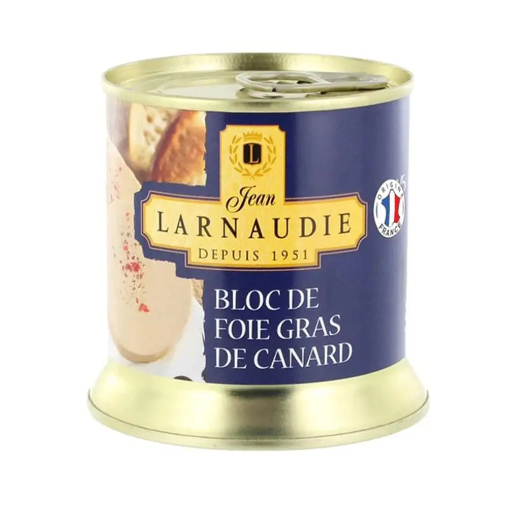 Block of Duck Foie Gras in Tin Jean Larnaudie 150g