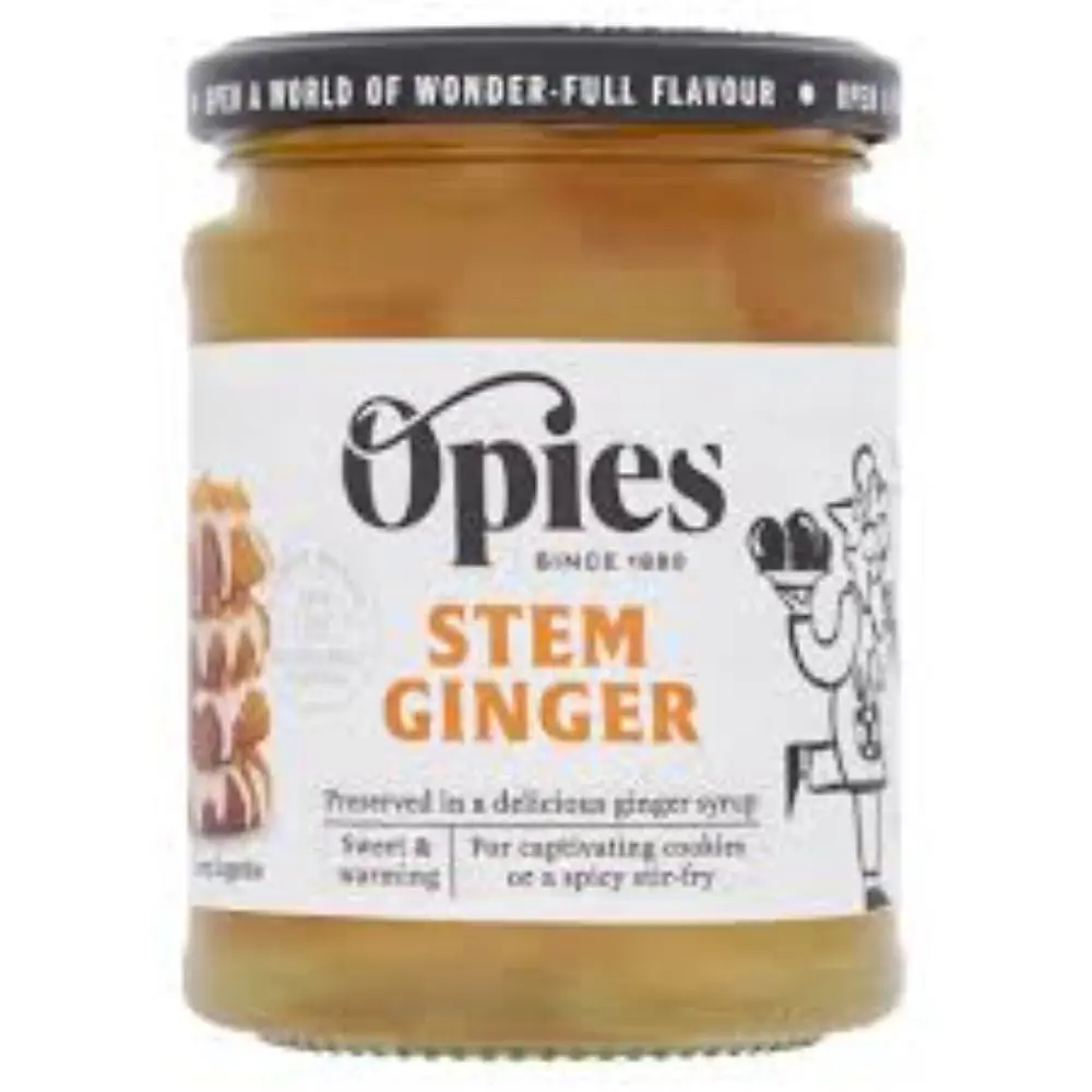 Opies Chinese Stem Ginger In Syrup - 280g Jar Of Preserved Ginger